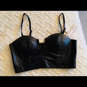 Faux leather bustier top size M